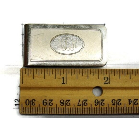 "MBH" Engraved Money Clip Stainless Steel Credit Card Cash ID Holder Silver - Picture 3 of 12